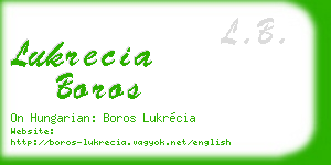 lukrecia boros business card