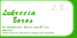 lukrecia boros business card